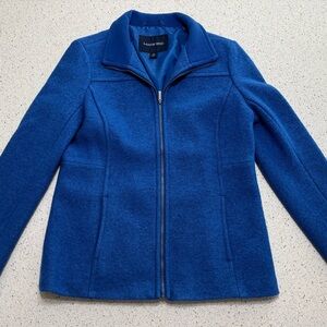 Lands' End Women's Deep Blue Zip-Front Blazer Jacket